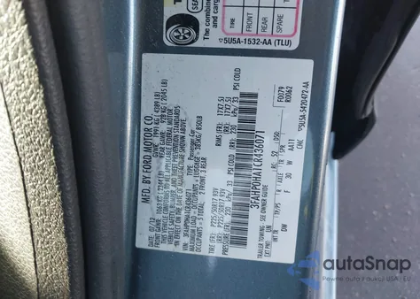 2012 Ford Fusion Se z USA, uszkodzony, nr VIN 3FAHP0HA1CR436071